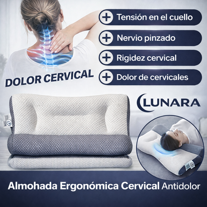 Almohada ergonómica  Lunara3D™  El descanso inteligente para tu cuello